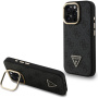 Guess 4G Strass Triangle Logo maska s preklopnim stalkom i MagSafe za iPhone 16 Pro Max - siva