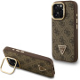 Guess 4G Strass Triangle Logo maska s preklopnim stalkom i MagSafe za iPhone 16 Pro Max - smeđa