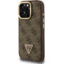Guess 4G Strass Triangle Logo maska s preklopnim stalkom i MagSafe za iPhone 16 Pro Max - smeđa
