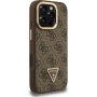 Guess 4G Strass Triangle Logo maska s preklopnim stalkom i MagSafe za iPhone 16 Pro Max - smeđa