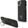 Guess 4G Strass Triangle Logo maska s preklopnim stalkom i MagSafe za iPhone 14 - siva