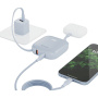 ENERGEA Bazic GoPower Fusion powerbanka s integriranim USB-C i Lightning kabelima i USB-C / USB-A priključcima - 10 000 mAh - plava