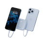 ENERGEA Bazic GoPower Fusion powerbanka s integriranim USB-C i Lightning kabelima i USB-C / USB-A priključcima - 10 000 mAh - plava