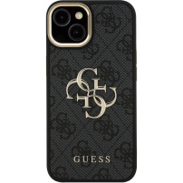 Guess 4G Metal Logo maska s preklopnim stalkom za iPhone 13 - siva