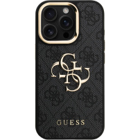 Guess 4G Metal Logo maska s preklopnim stalkom za iPhone 15 Pro Max - siva