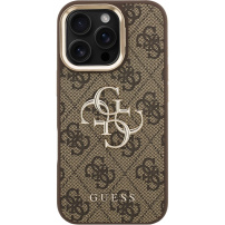 Guess 4G Metal Logo maska s preklopnim stalkom za iPhone 16 Pro Max - smeđa