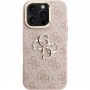 Guess 4G Metal Logo maska s preklopnim stalkom za iPhone 16 Pro Max - ružičasta
