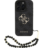 Guess 4G Metal Logo Strap maska s remenom za iPhone 16 Pro Max - siva