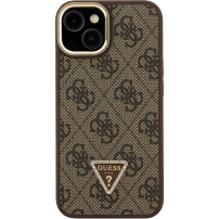 Guess 4G Strass Triangle Logo maska s preklopnim stalkom i MagSafe za iPhone 13 - smeđa