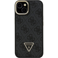 Guess 4G Strass Triangle Logo maska s preklopnim stalkom i MagSafe za iPhone 14 - siva
