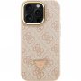 Guess 4G Strass Triangle Logo maska s preklopnim stalkom i MagSafe za iPhone 16 Pro Max - ružičasta