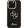 Guess Grained 4G Logo maska s preklopnim stalkom za iPhone 15 Pro - crna