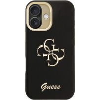 Guess Grained 4G Logo maska s preklopnim stalkom za iPhone 16 - crna