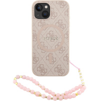 Guess 4G Colored Ring Strap maska s remenom i MagSafe za iPhone 13 - roza