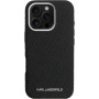 Karl Lagerfeld Grained Repeated Logo maska s MagSafe za iPhone 16 Pro - crna