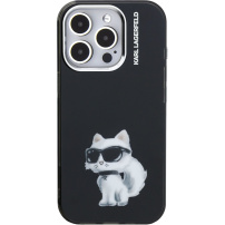 Karl Lagerfeld IML Aquarelle Choupette maskica za iPhone 15 Pro - crna