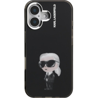 Karl Lagerfeld IML Aquarelle Karl maska za iPhone 16 - crna