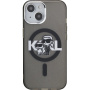Karl Lagerfeld IML Glitter Karl and Choupette Sketch svjetlucava maska s MagSafe za iPhone 15 - siva