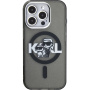 Karl Lagerfeld IML Glitter Karl and Choupette Sketch svjetlucava maskica s MagSafe za iPhone 15 Pro - siva