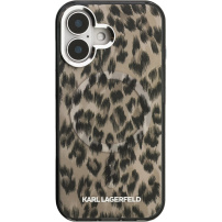 Karl Lagerfeld IML Leopard maska s MagSafe za iPhone 16 - smeđa