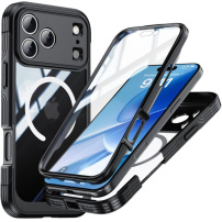 Otporna maska s kaljenim staklom i MagSafe za iPhone 17 Pro Max - crna