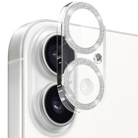 NORTHJO kaljeno staklo sa svjetlucavim okvirima za zaštitu leća kamere za iPhone 17 - srebrno