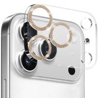NORTHJO kaljeno staklo sa svjetlucavim okvirima za zaštitu leća kamere za iPhone 17 Pro Max - zlatno