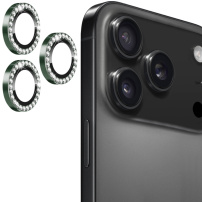 ENKAY stakla s kamenčićima za zaštitu leća stražnje kamere za iPhone 17 Pro / 17 Pro Max - zelena