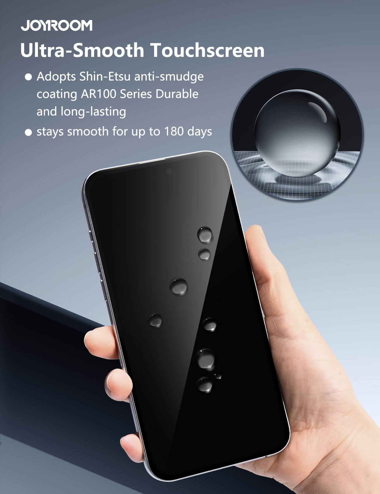 JOYROOM kaljeno 2.5D Anti-Spy staklo s crnim okvirom za iPhone 17 Pro