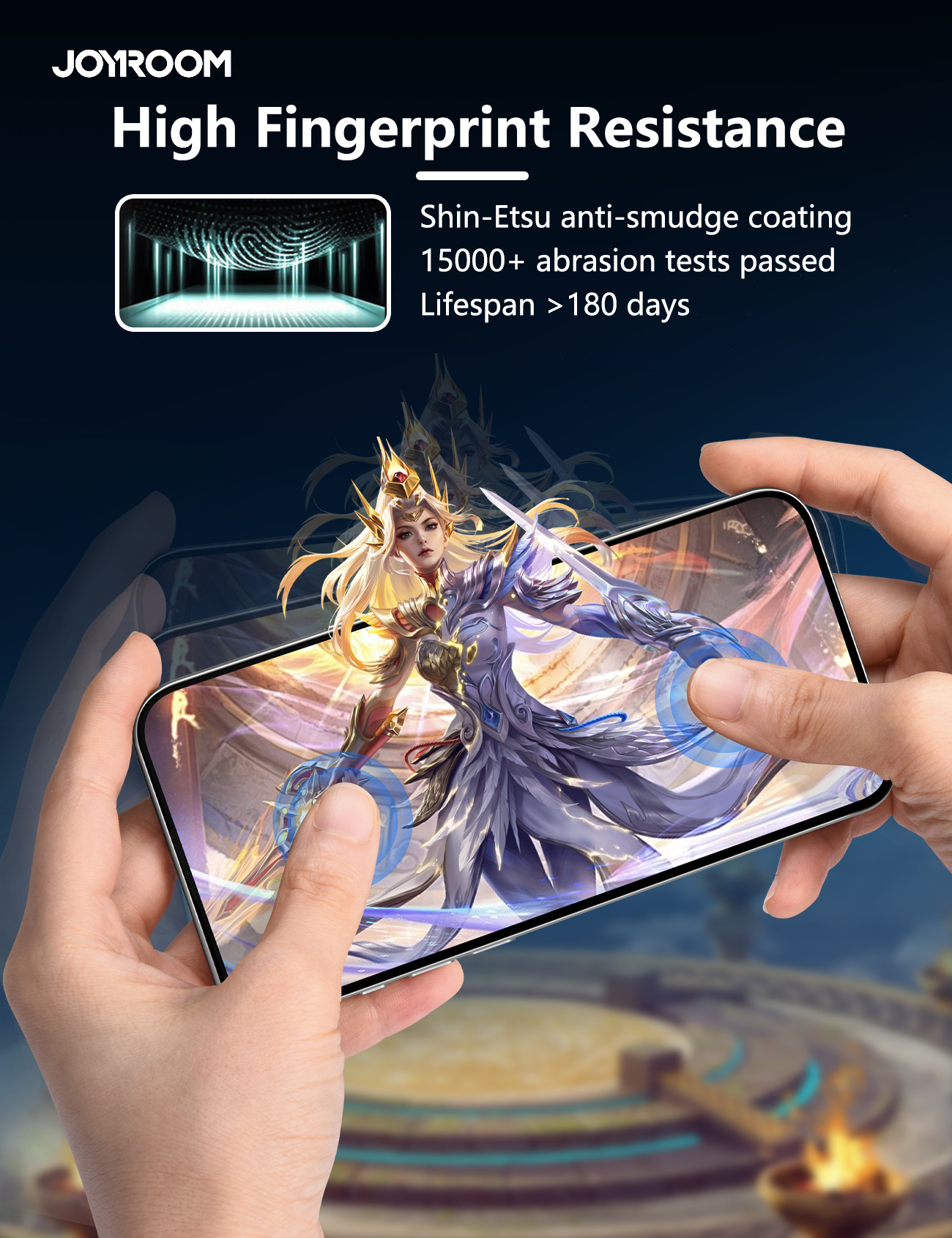 JOYROOM kaljeno 2.5D Anti-Spy staklo s crnim okvirom za iPhone 17 Pro