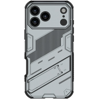 Izdržljiva zaštitna maska sa stalkom za iPhone 17 Pro - siva