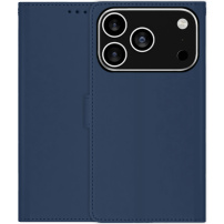Flip maska od PU kože za iPhone 17 Pro - tamno plava