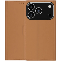 Flip maska od PU kože za iPhone 17 Pro Max - smeđa