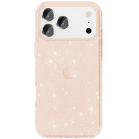 Prozirna maska sa šljokicama za iPhone 17 Pro - ružičasto-zlatna