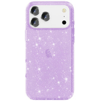 Prozirna maskica sa šljokicama za iPhone 17 Pro Max - ljubičasta