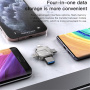 Yesido FL15 4-u-1 flash disk s USB-C / Lightning / USB-A / micro USB konektorima - 64GB - srebrni
