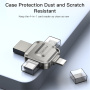 Yesido FL15 4-u-1 flash disk s USB-C / Lightning / USB-A / micro USB konektorima - 64GB - srebrni