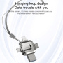 Yesido FL15 4-u-1 flash disk s USB-C / Lightning / USB-A / micro USB konektorima - 64GB - srebrni