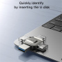 Yesido FL15 4-u-1 flash disk s USB-C / Lightning / USB-A / micro USB konektorima - 64GB - srebrni