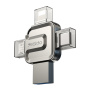 Yesido FL15 4-u-1 flash disk s USB-C / Lightning / USB-A / micro USB konektorima - 64GB - srebrni