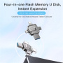 Yesido FL15 4-u-1 flash pogon s USB-C / Lightning / USB-A / micro USB priključcima - 16GB - srebrni