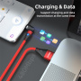 ENKAY 3u1 kabel za punjenje i prijenos podataka sa zamjenjivim magnetskim konektorima - USB-A na USB-C / Lightning / micro USB - 1 m - crni