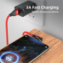 ENKAY 3u1 kabel za punjenje i prijenos podataka sa zamjenjivim magnetskim konektorima - USB-A na USB-C / Lightning / micro USB - 1 m - crni
