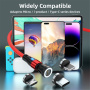 ENKAY 3u1 kabel za punjenje i prijenos podataka sa zamjenjivim magnetskim konektorima - USB-A na USB-C / Lightning / micro USB - 1 m - crni