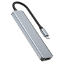 7-u-1 hub - utor za SD / TF karticu / HDMI / 2x USB-C / 2x USB-A na USB-C - sivi