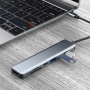 7-u-1 hub - utor za SD / TF karticu / HDMI / 2x USB-C / 2x USB-A na USB-C - sivi