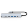 7-u-1 hub - utor za SD / TF karticu / HDMI / 2x USB-C / 2x USB-A na USB-C - sivi