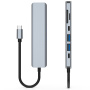 7-u-1 hub - utor za SD / TF karticu / HDMI / 2x USB-C / 2x USB-A na USB-C - sivi