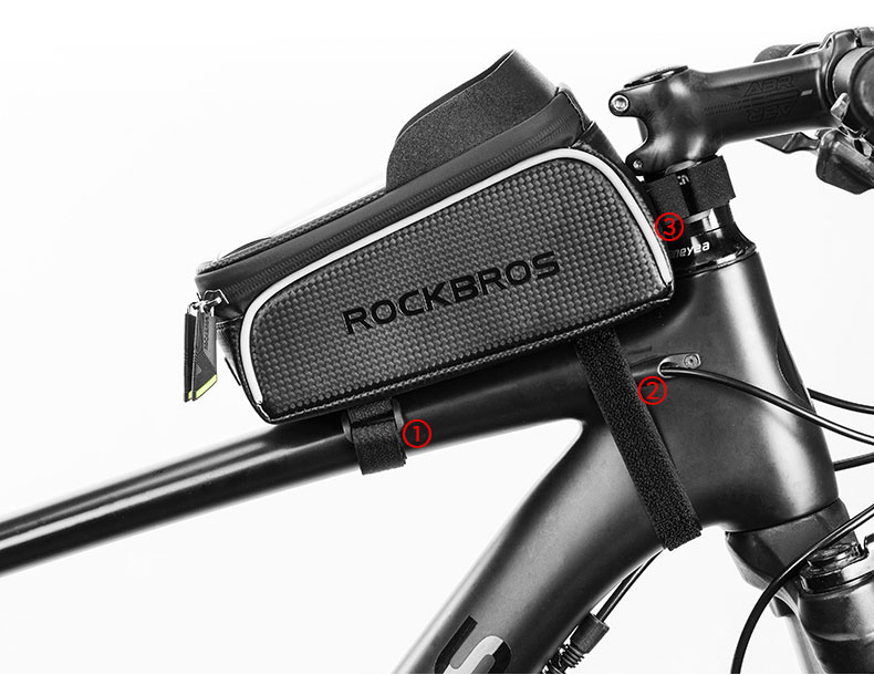 ROCKBROS 017-1 vodootporna torba za bicikl s prostorom za iPhone - crna