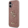 Guess Fixed Glitter 4G Metal Logo svjetlucava maska za iPhone 17 - ružičasta